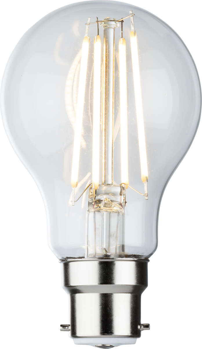 230V 8W LED BC B22 Clear GLS Filament Lamp