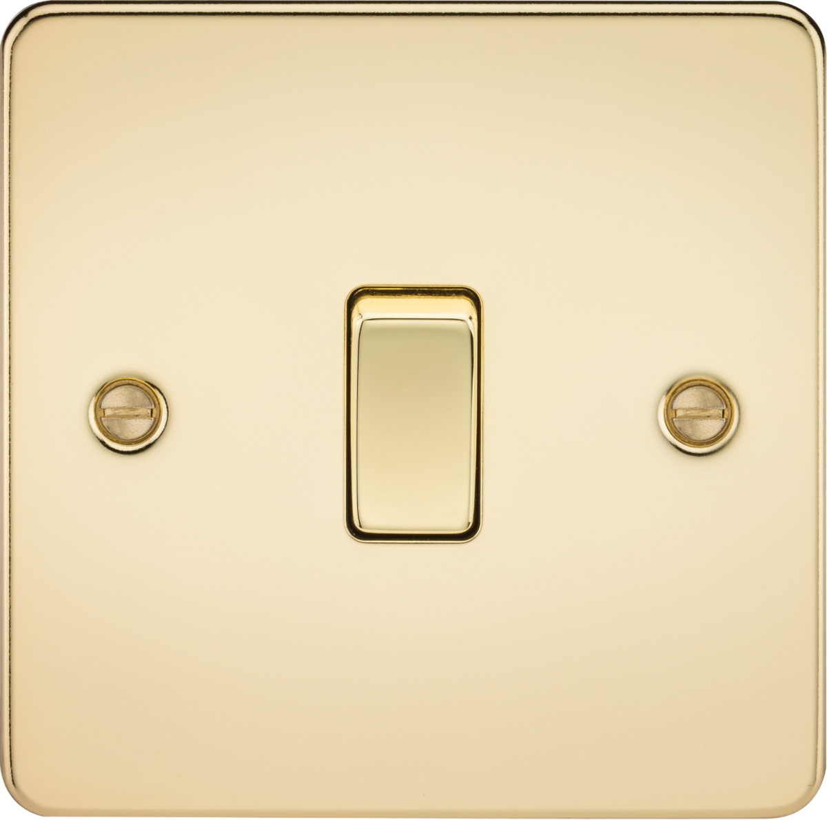 10AX 1G 2-way Switch - Polished Brass in Flat Plate Design