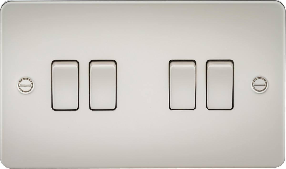 10AX 4G 2-way Switch - Pearl, Flat Plate Design