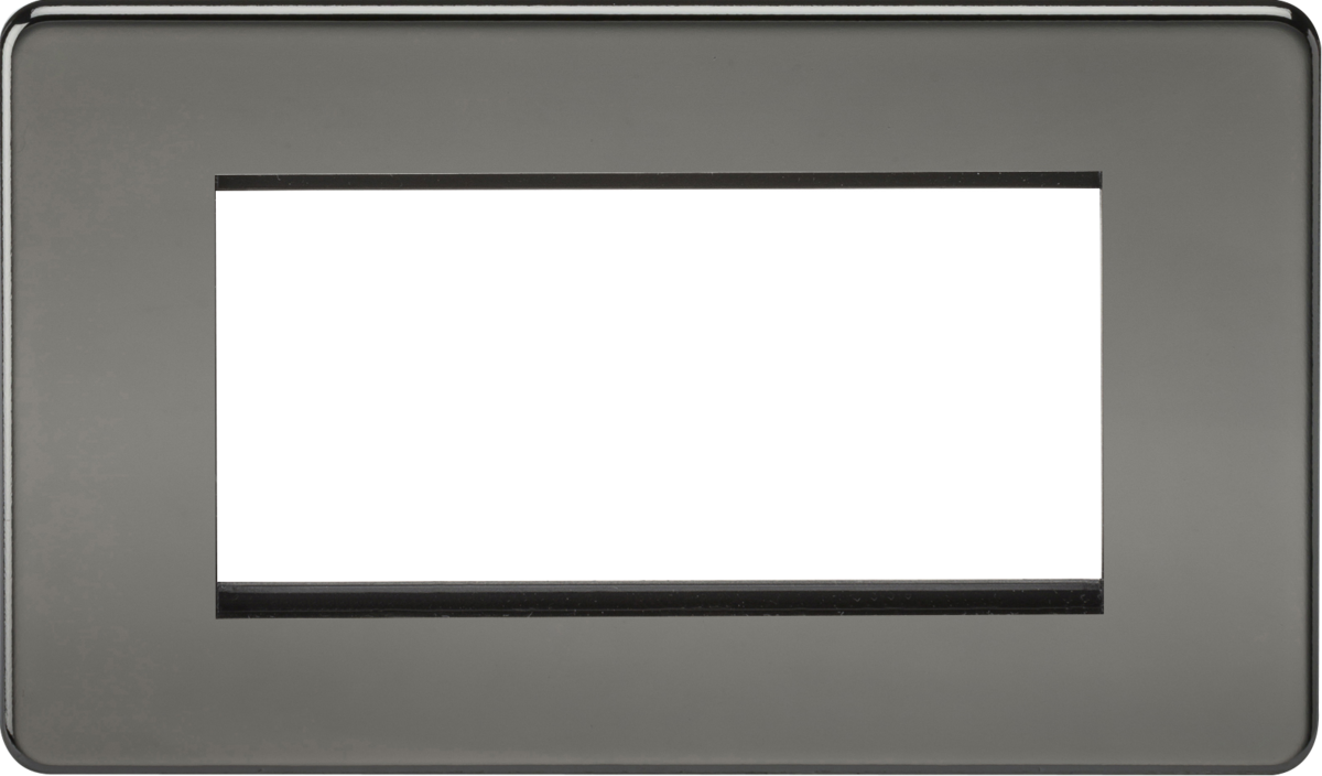 4G Modular Faceplate - Black Nickel Screwless Design