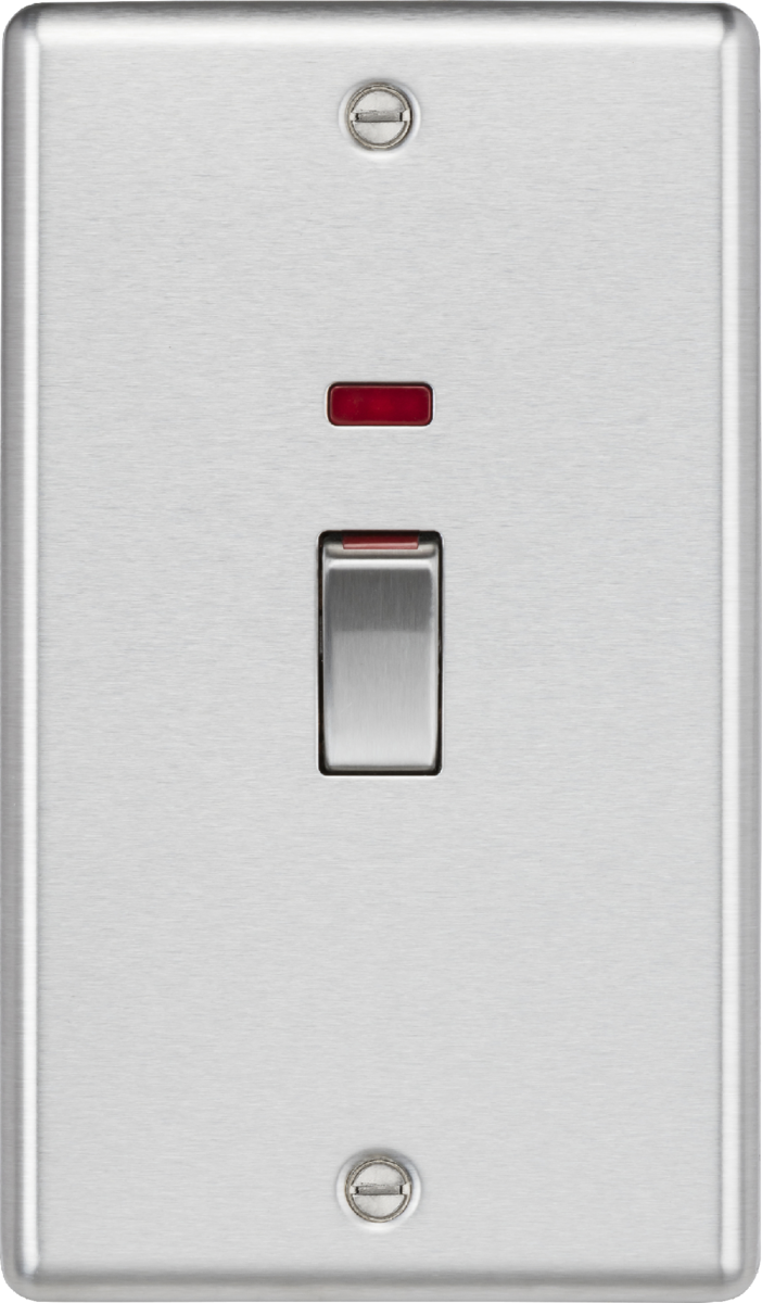 45A DP Switch with Neon - Brushed Chrome