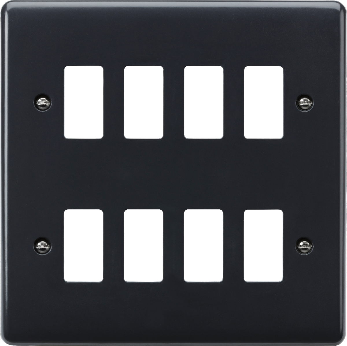 8G Grid Faceplate - Part M Compliant, Antimicrobial, Anthracite