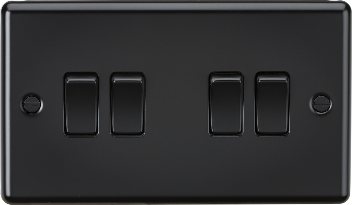 10AX 4G 2-Way Switch - Matt Black, Modern Design