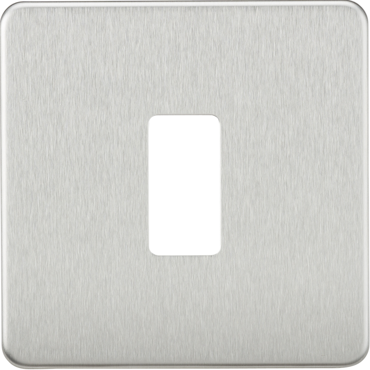 Screwless 1G Grid Faceplate - Brushed Chrome