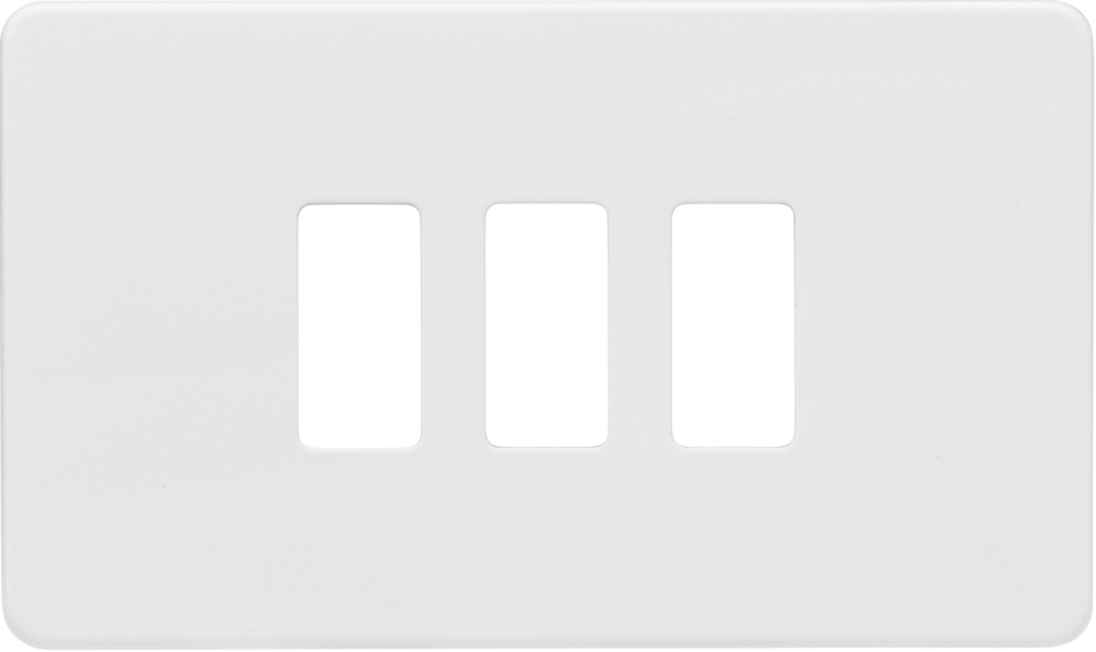 Screwless 3G Grid Faceplate - Matt White