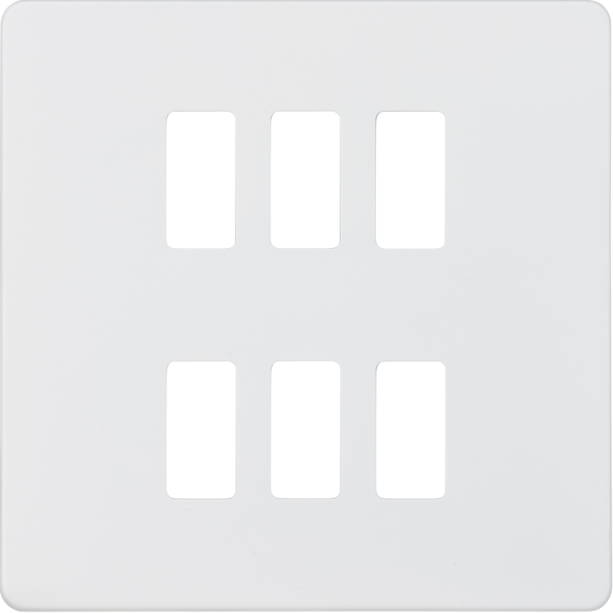 Screwless 6G Grid Faceplate - Matt White