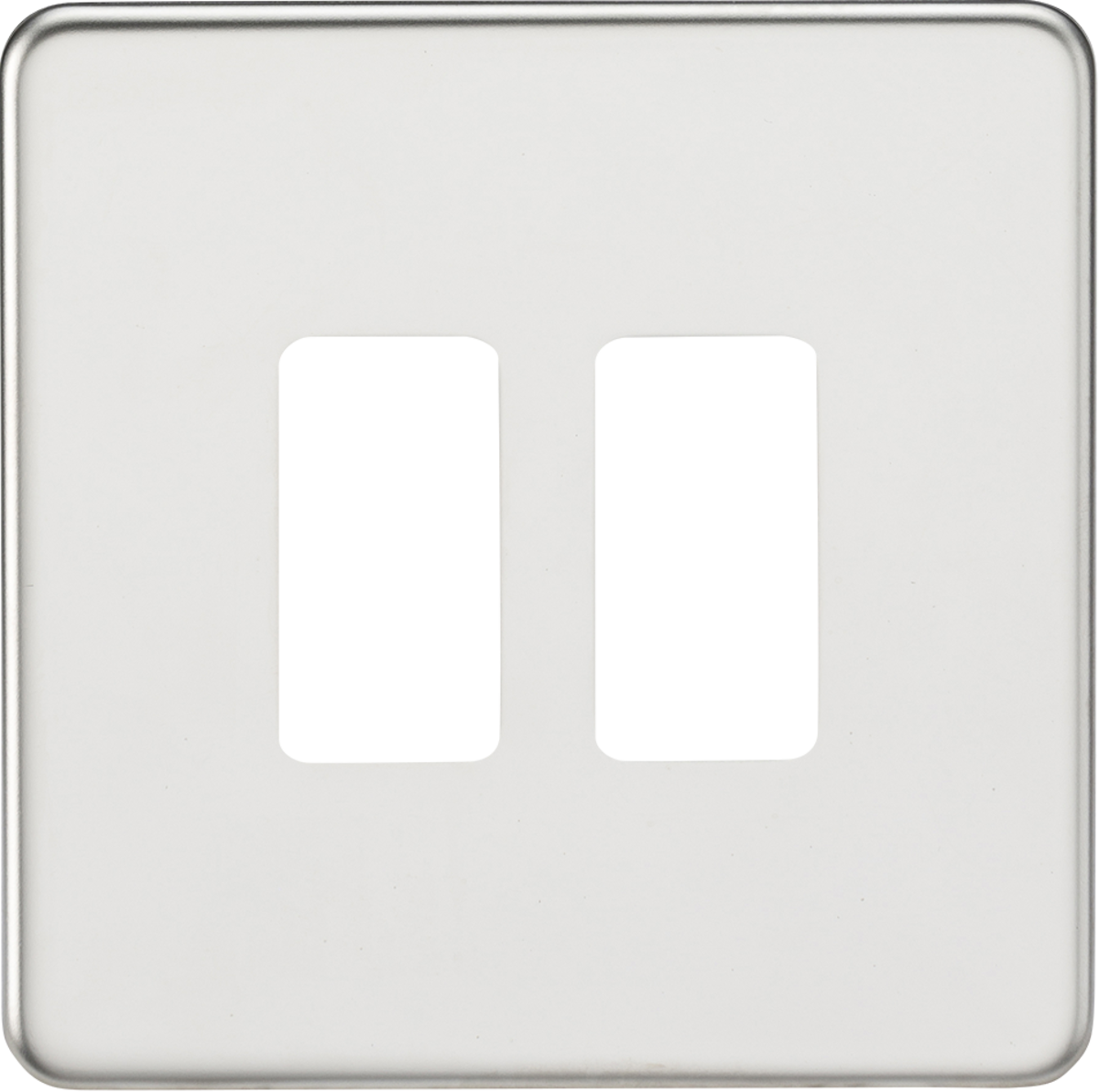Screwless 2G Grid Faceplate - Polished Chrome