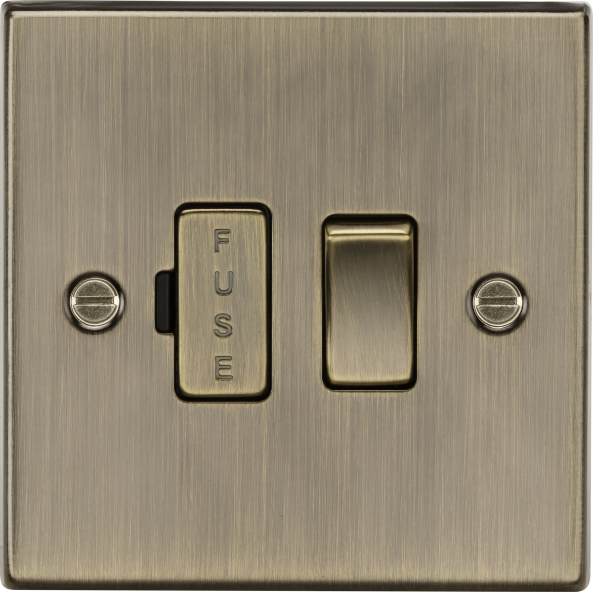 13A Switched Fused Spur Unit - Antique Brass