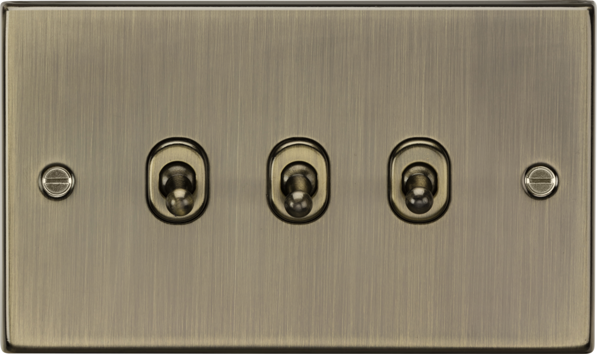 10AX 3G 2-way Toggle Switch - Antique Brass