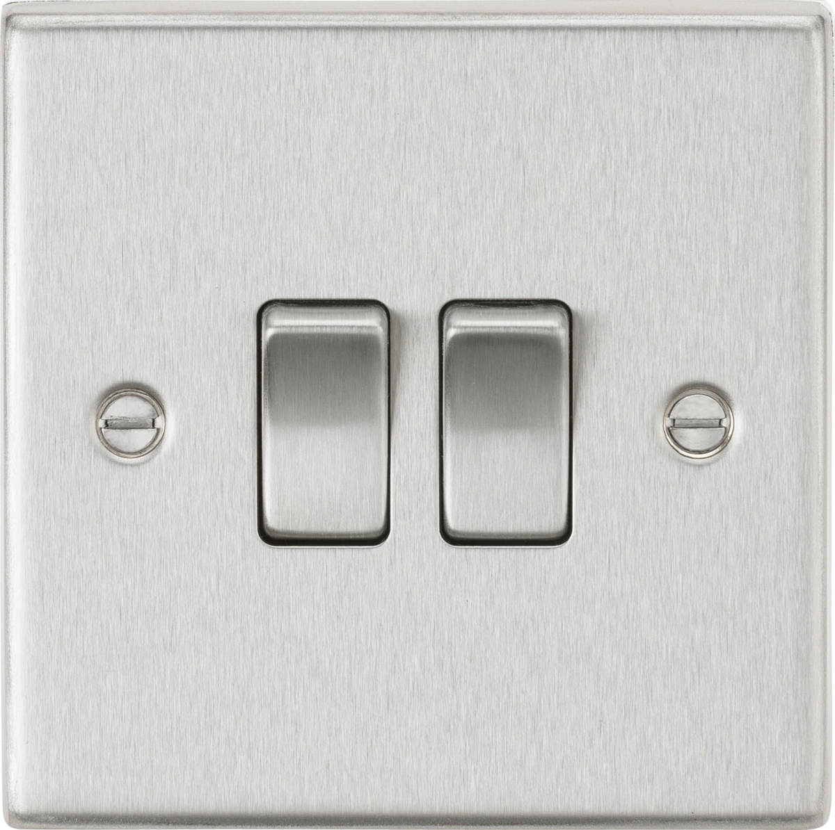 10AX 2G 2-way Plate Switch - Brushed Chrome