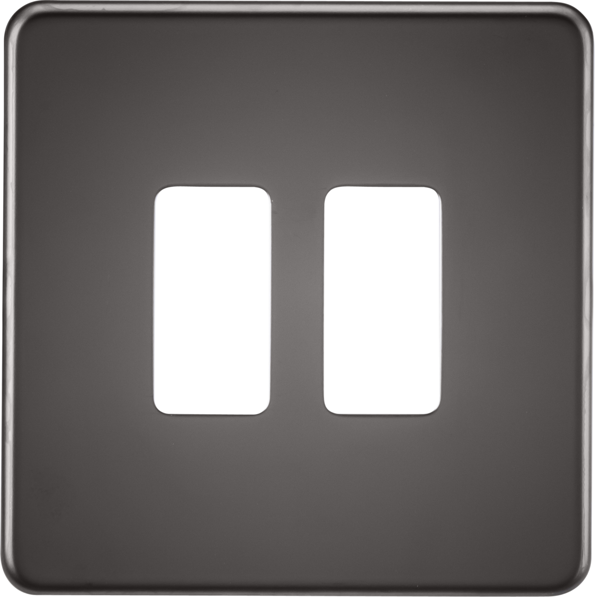 Screwless 2G Grid Faceplate - Black Nickel