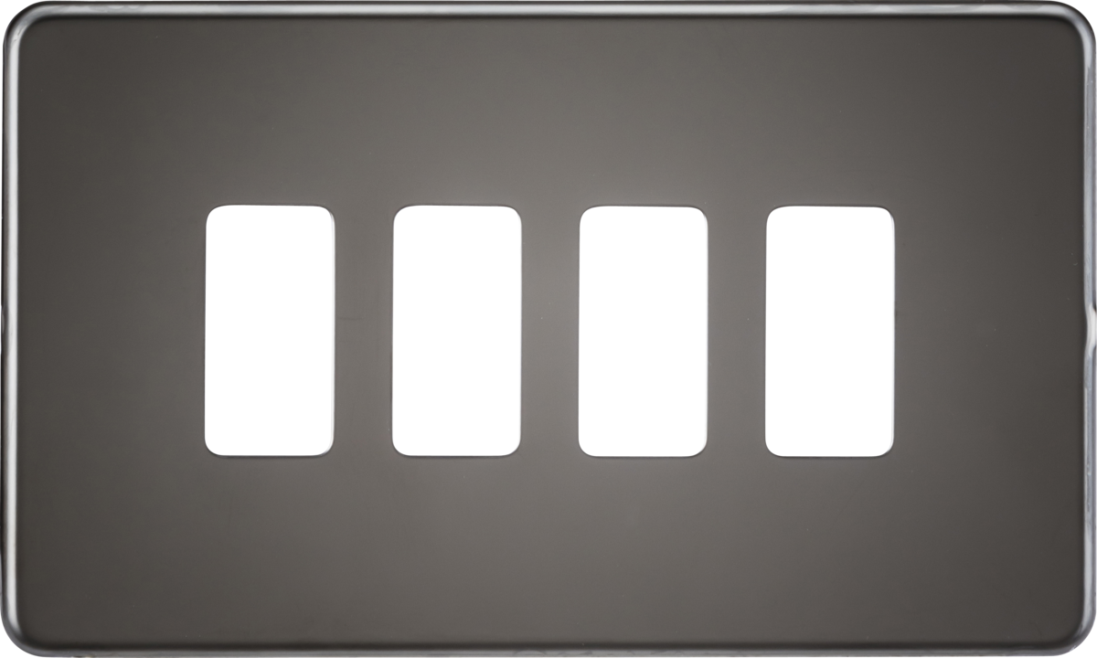 Screwless 4G Grid Faceplate - Black Nickel by ML Accessories