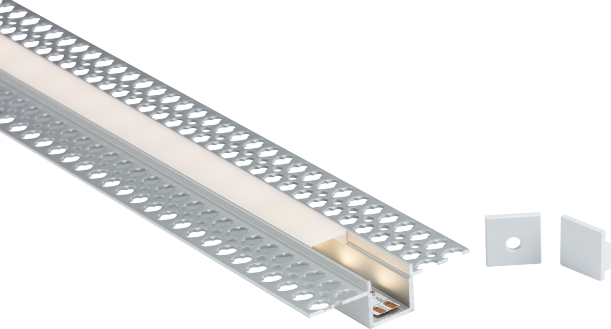 2M Aluminium Profile - Plaster-in Recessed for LED Strip