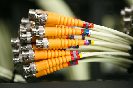 close up of cables with markers 