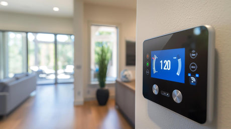smart thermostat displays the temperature of the room