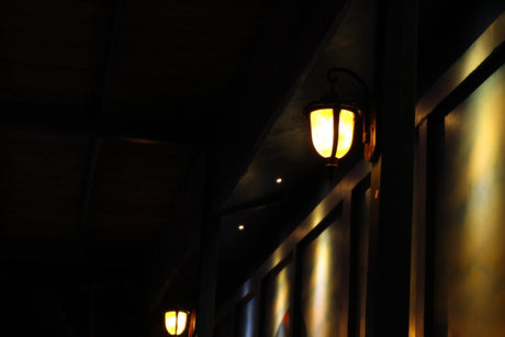 Porch lights at night 