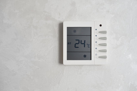 close up of digital thermostat 