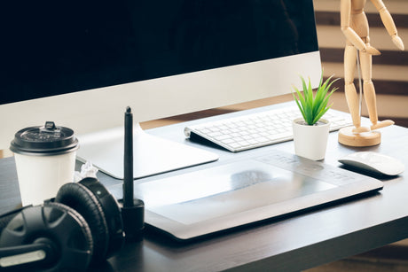 a desktop set up 