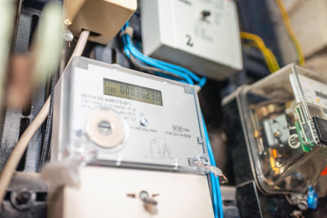 Two smart electric power meter counter measuring power usage