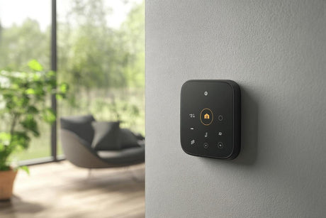 Modern living room interior design with smart home technology