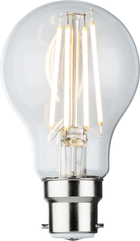 230V 8W LED BC B22 Clear GLS Filament Lamp