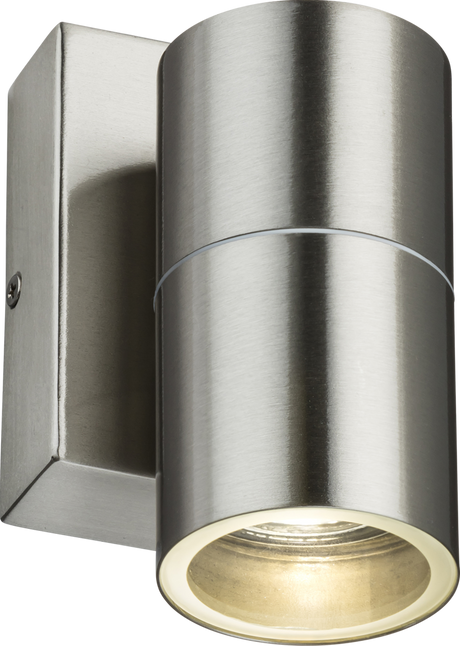 230V IP54 GU10 Fixed Wall Light - Brushed Chrome