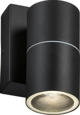 230V IP54 GU10 Fixed Single Wall Light with Photocell Sensor - Black