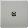 TV Outlet (Non-Isolated) - Brushed Chrome - Front View