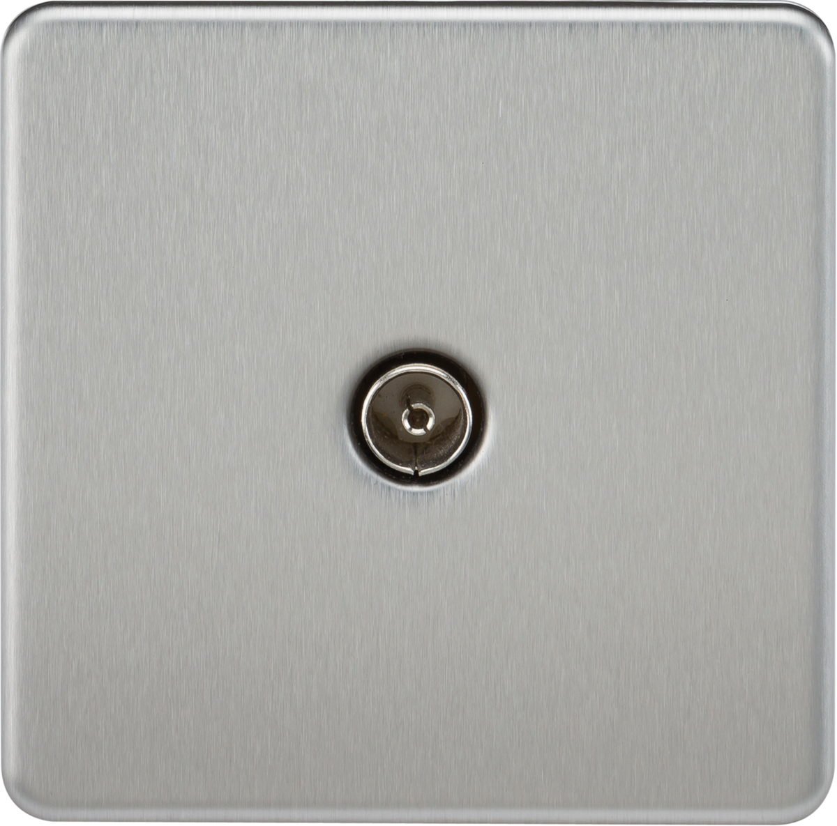 TV Outlet (Non-Isolated) - Brushed Chrome - Front View
