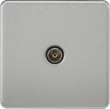 TV Outlet (Non-Isolated) - Brushed Chrome - Front View