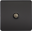 TV Outlet (Non-Isolated) Matt Black - Screwless Design