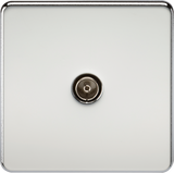 TV Outlet Non-Isolated - Polished Chrome