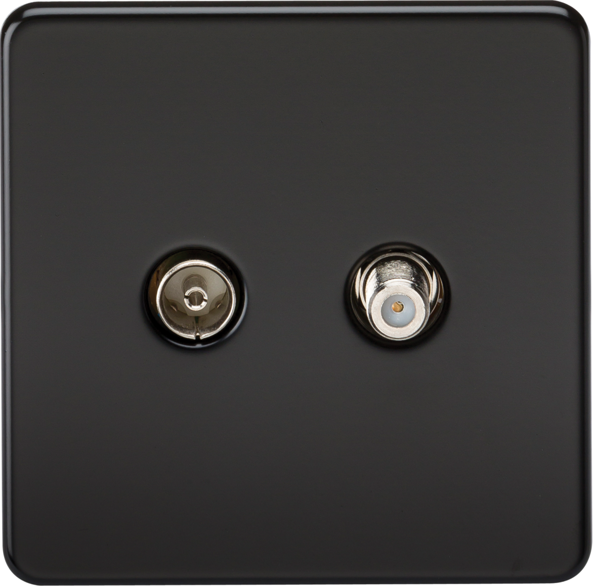 TV & SAT TV Outlet (Isolated) - Matt Black