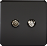 TV & SAT TV Outlet (Isolated) - Matt Black