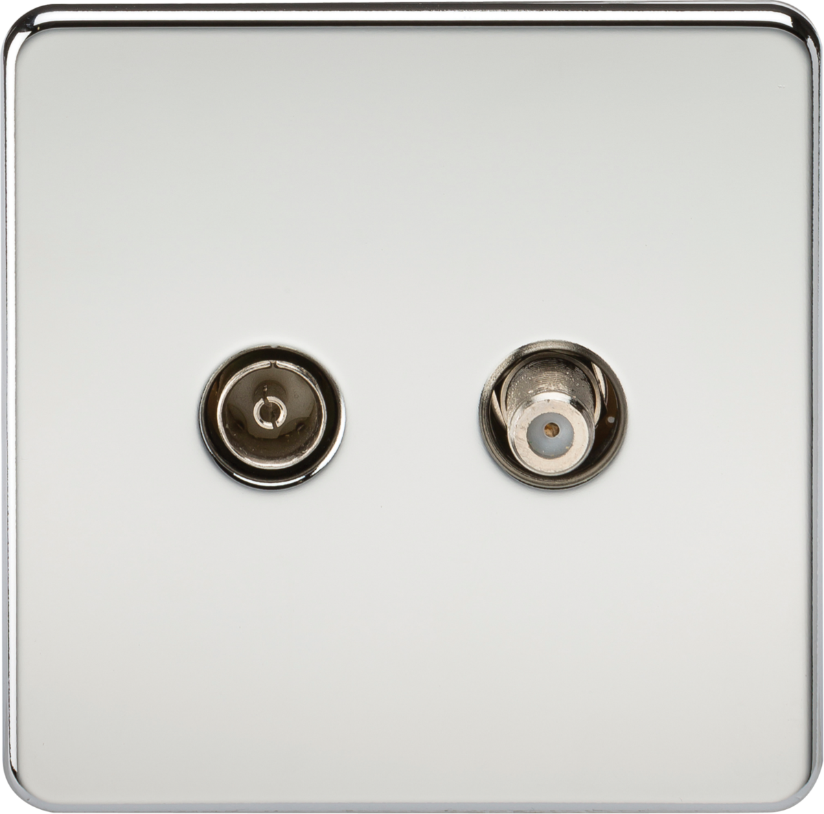 TV & SAT Outlet (Isolated) - Polished Chrome