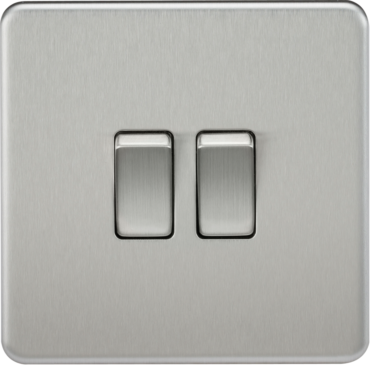 10AX 2G 2-Way Switch - Brushed Chrome - Compact Design
