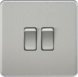 10AX 2G 2-Way Switch - Brushed Chrome - Compact Design
