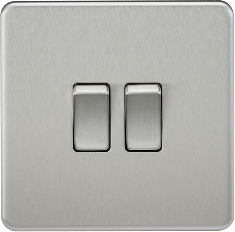 10AX 2G 2-Way Switch - Brushed Chrome - Compact Design