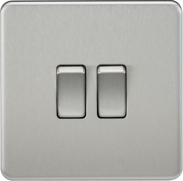 10AX 2G 2-Way Switch - Brushed Chrome - Compact Design