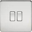 10AX Screwless 2-Gang 2-Way Switch - Polished Chrome