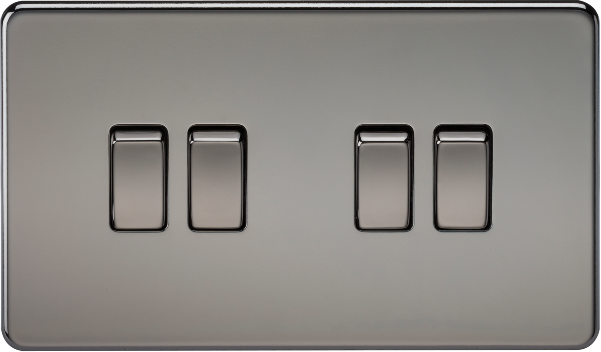 10AX 4G 2-way Switch - Black Nickel with Screwless Design