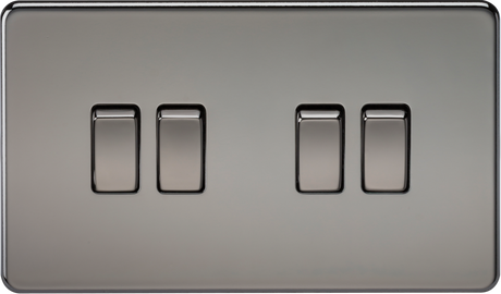 10AX 4G 2-way Switch - Black Nickel with Screwless Design