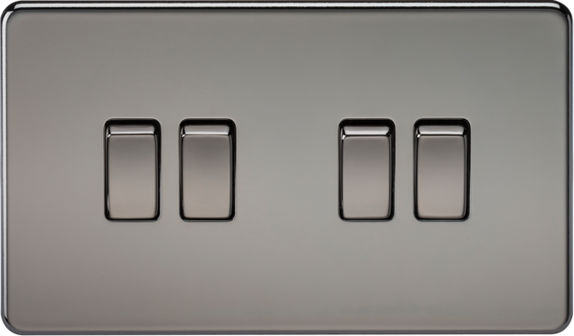 10AX 4G 2-way Switch - Black Nickel with Screwless Design