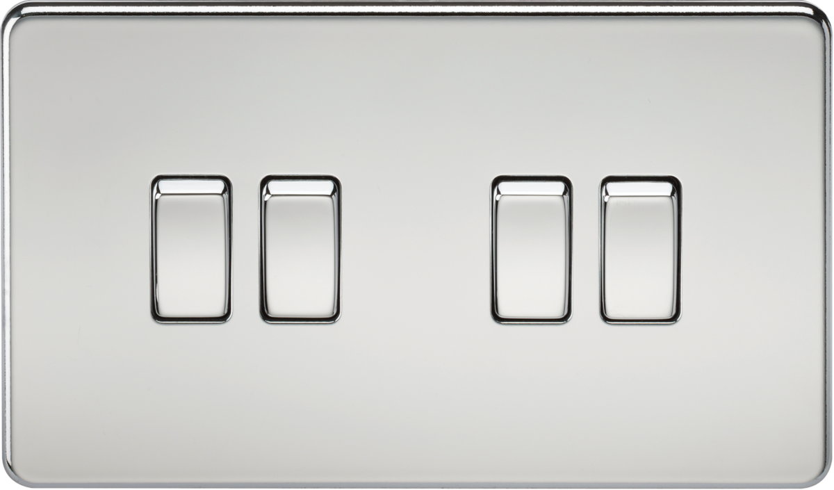 10AX 4G 2-way Switch - Polished Chrome, Screwless Design