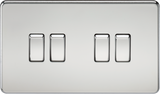 10AX 4G 2-way Switch - Polished Chrome, Screwless Design