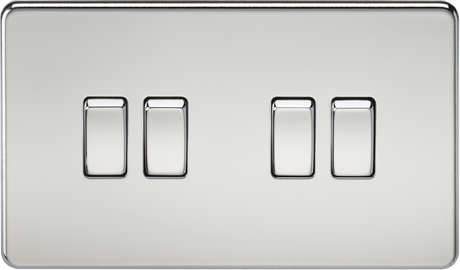 10AX 4G 2-way Switch - Polished Chrome, Screwless Design