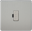13A Fused Spur Unit - Brushed Chrome - Modern Screwless Design