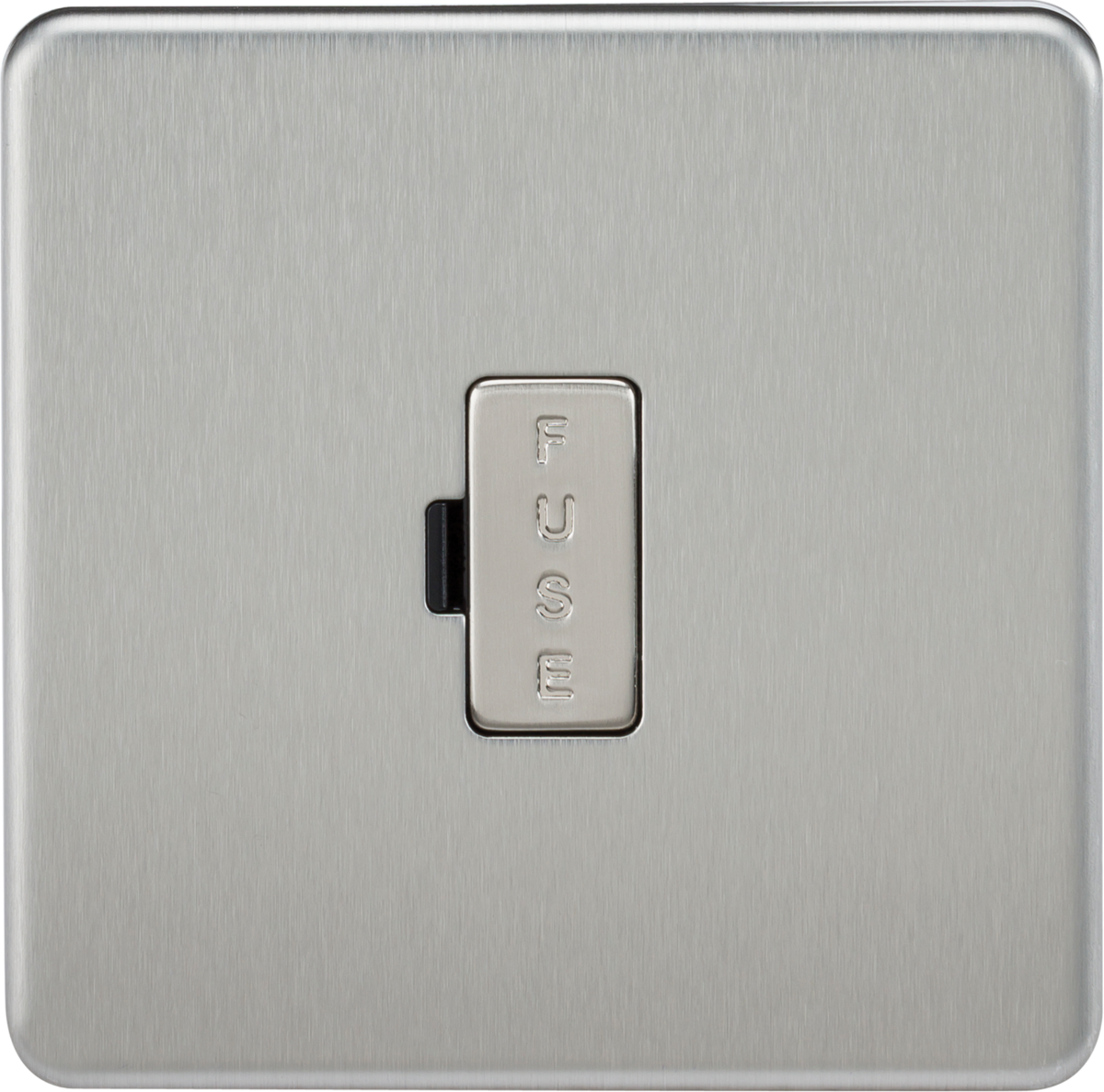 13A Fused Spur Unit - Brushed Chrome - Modern Screwless Design
