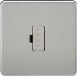 13A Fused Spur Unit - Brushed Chrome - Modern Screwless Design