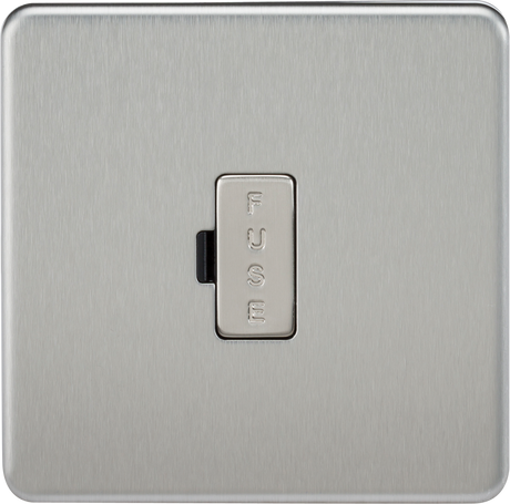 13A Fused Spur Unit - Brushed Chrome - Modern Screwless Design